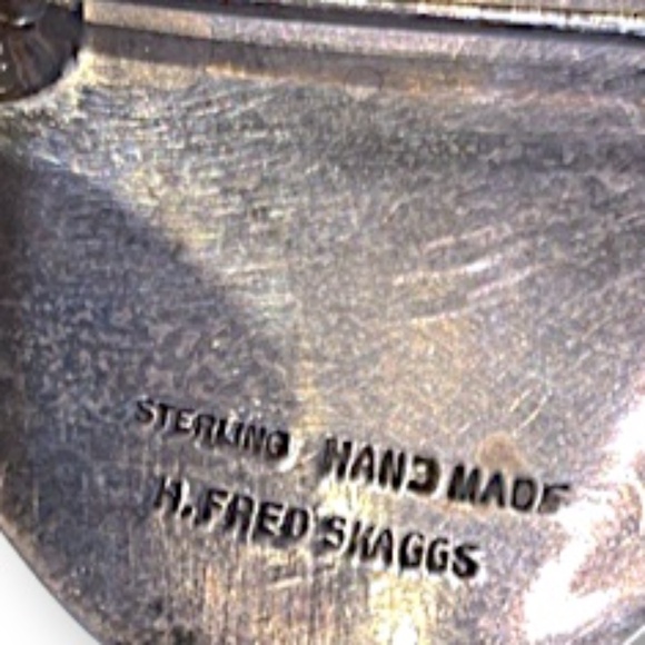 H. Fred Skaggs Modernist Sterling Silver Signed Set of 2 Brooches w/Tourmaline C - Picture 15 of 15